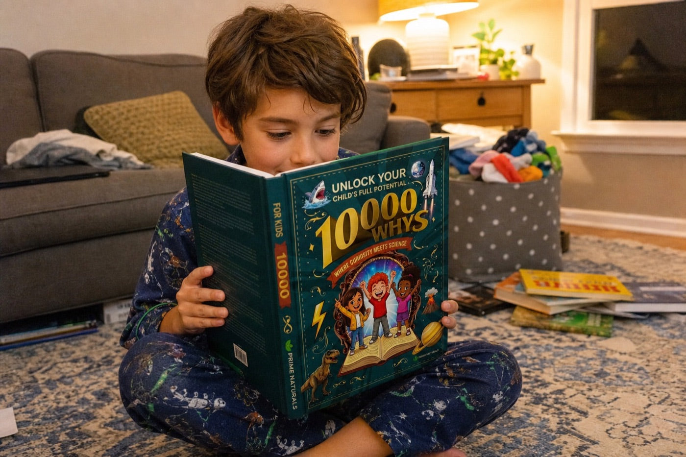 Child reading with a parent